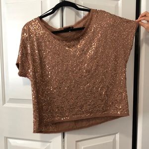 Rose Gold sequined blouse